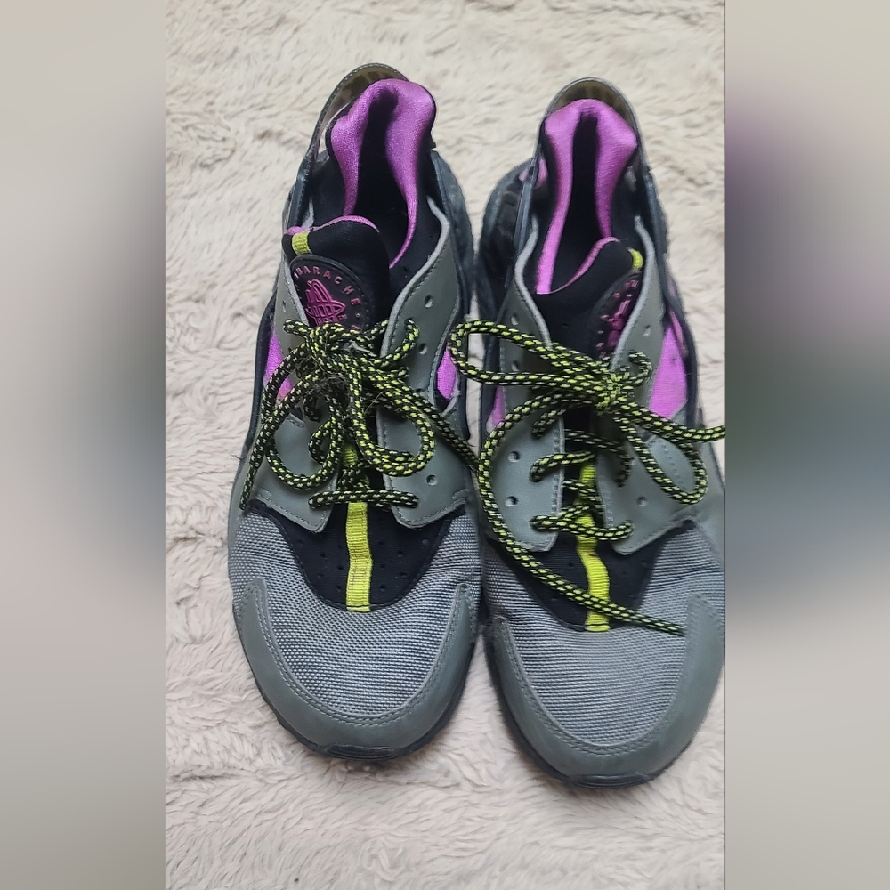 Nike Air Huarche Run Su River Rock Gray and Purple Sneakers Size 8.5 - Picture 8 of 10